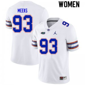 Women's Florida Gators #93 Dylan Meeks NCAA Nike White Authentic Stitched College Football Jersey QTS5362MV